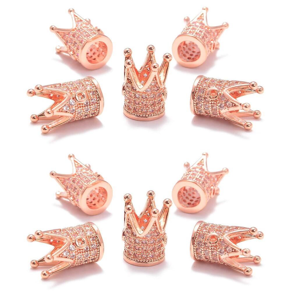 9032 Zircon Pave Rhinestones Crown Big Hole Bracelet Connector Spacer Beads